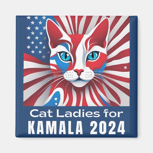 Cat Ladys for Kamala 2024 Demokrat Magnet (Vorne)