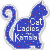 Cat Ladys for Kamala 2024 Präsidentschaftswahl Aufkleber (Vorderseite)
