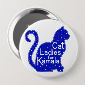 Cat Ladys for Kamala 2024 Präsidentschaftswahl Button (Vorne & Hinten)