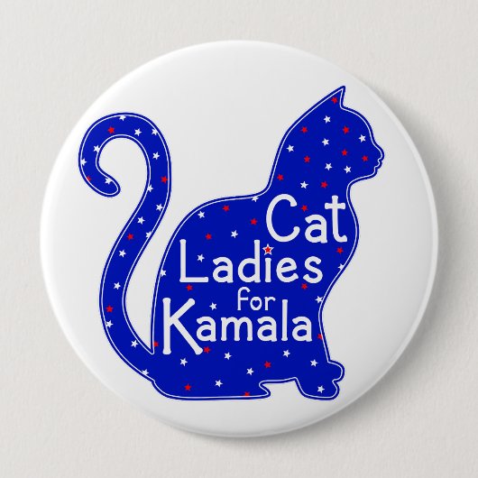 Cat Ladys for Kamala 2024 Präsidentschaftswahl Button (Vorderseite)
