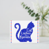 Cat Ladys for Kamala 2024 Präsidentschaftswahl Postkarte (Stehend Vorderseite)