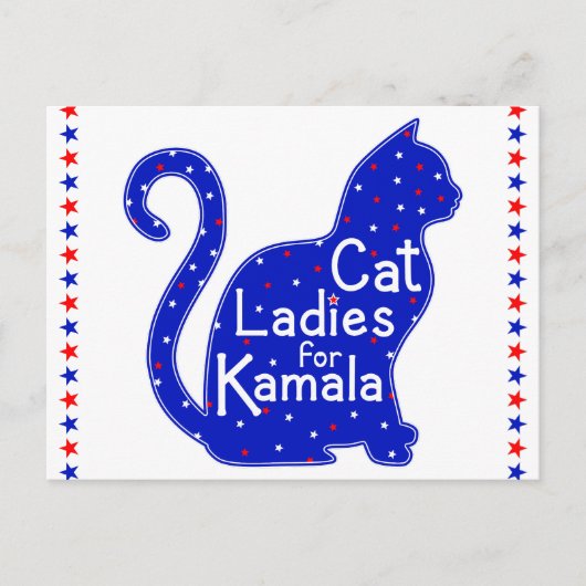 Cat Ladys for Kamala 2024 Präsidentschaftswahl Postkarte (Vorderseite)