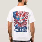 Cat Ladys for Kamala 2024 Sternexplosion T-Shirt (Rückseite)