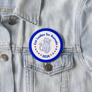 Cat Ladys for Kamala 2024 Wahl Button
