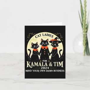 Cat Ladys for Kamala and Tim 2024 Vintage Usa Ele Karte