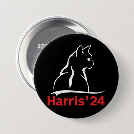 Cat Ladys for Kamala Cat 2024 Präsident Kamala Button (Vorne & Hinten)