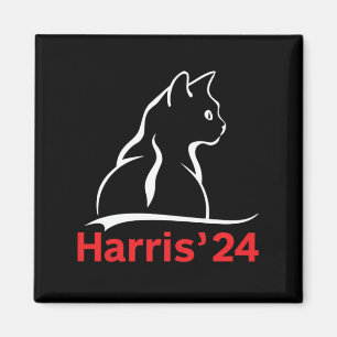 Cat Ladys for Kamala Cat 2024 Präsident Kamala Magnet