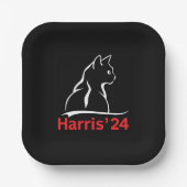 Cat Ladys for Kamala Cat 2024 Präsident Kamala Pappteller (Vorderseite)