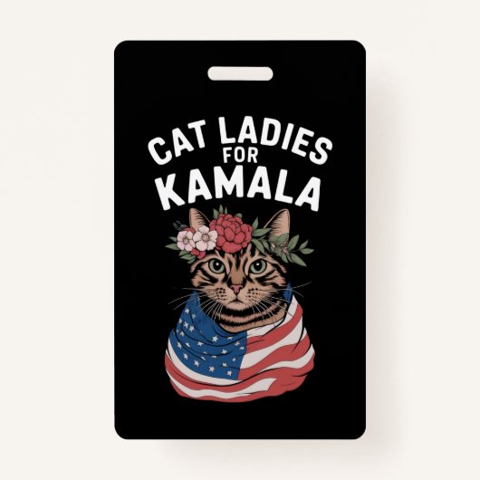 Cat Ladys for Kamala Cat Lady Harris Election Ausweis (Vorderseite)