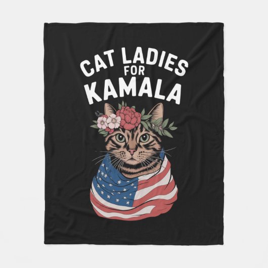 Cat Ladys for Kamala Cat Lady Harris Election Fleecedecke (Vorderseite)