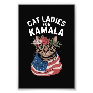 Cat Ladys for Kamala Cat Lady Harris Election Fotodruck