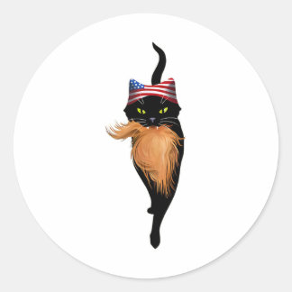 Cat Ladys for Kamala Funny Anti-Trump Election 20 Runder Aufkleber