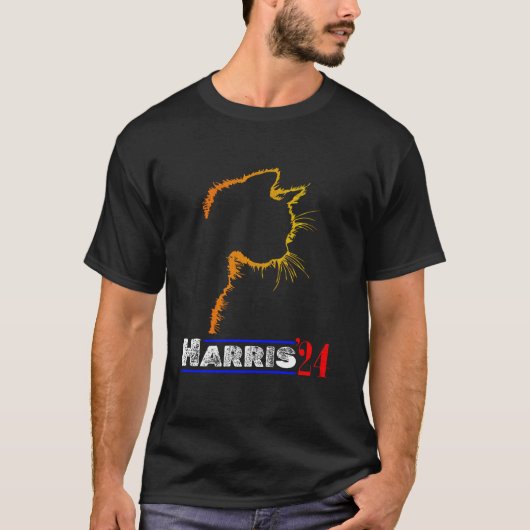 Cat Ladys for Kamala Funny Cat 2024 Kamala Harris T-Shirt (Vorderseite)