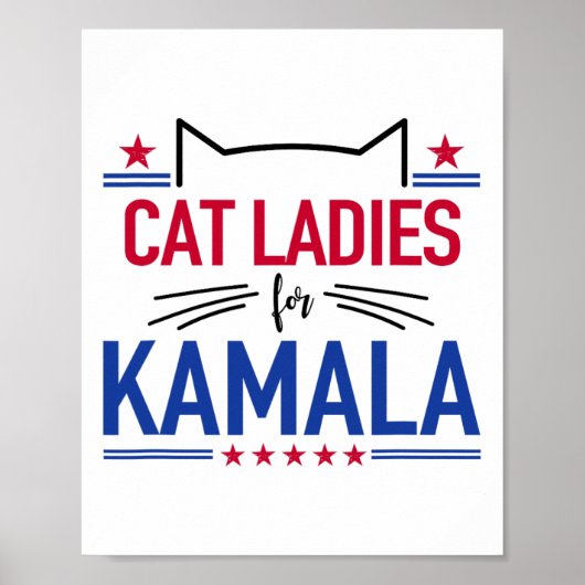 Cat Ladys For Kamala Funny Cat 2024 Präsident Kam Poster (Vorne)
