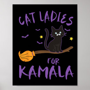 Cat Ladys For Kamala Funny Cat 2024 Präsident Kam Poster
