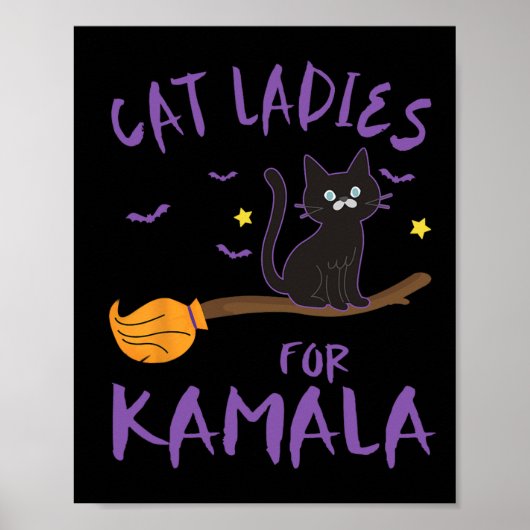 Cat Ladys For Kamala Funny Cat 2024 Präsident Kam Poster (Vorne)