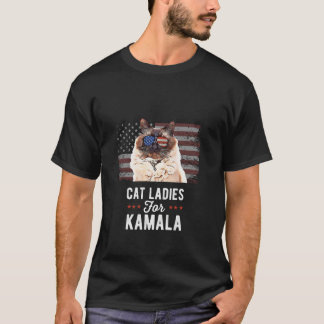 Cat Ladys for Kamala Funny Cat 2024 Präsident Kam T-Shirt