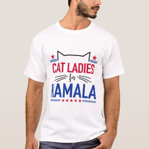 Cat Ladys For Kamala Funny Cat 2024 Präsident Kam T-Shirt