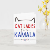Cat Ladys for Kamala Funny Cat Lover Karte (Gelbe Blume)