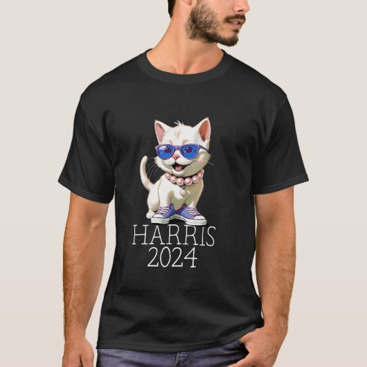 Cat Ladys for Kamala Harris 2024 Funny Cats Lady T-Shirt (Vorderseite)
