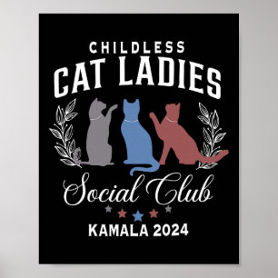Cat Ladys for Kamala Harris 2024 Poster