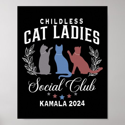 Cat Ladys for Kamala Harris 2024 Poster (Vorne)