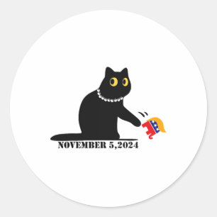 Cat Ladys for Kamala Harris 2024 Runder Aufkleber