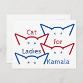 Cat Ladys for Kamala Harris Ears ASCII Art Postkarte (Vorne/Hinten)