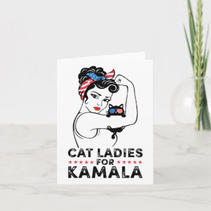Cat Ladys for Kamala Harris for President 2024 El Karte