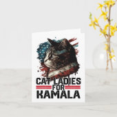 Cat Ladys for Kamala Harris Funny Cat 2 Karte (Gelbe Blume)