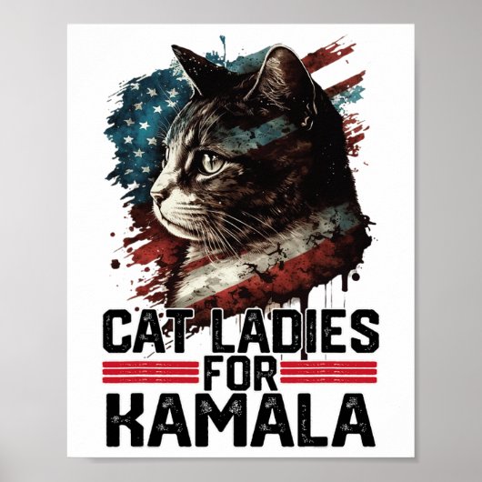 Cat Ladys for Kamala Harris Funny Cat 2 Poster (Vorne)