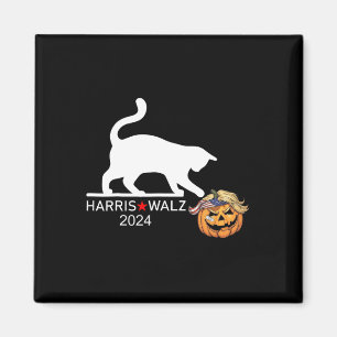 Cat Ladys for Kamala Harris Funny Trump Hair 2024 Magnet
