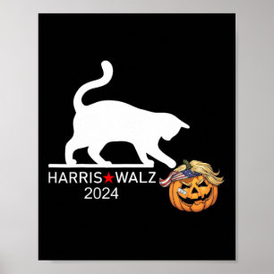 Cat Ladys for Kamala Harris Funny Trump Hair 2024 Poster