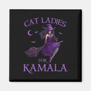 Cat Ladys for Kamala Harris Hexches Harris Hallow Magnet