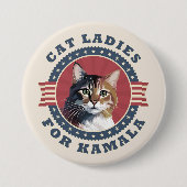 Cat Ladys for Kamala Harris President 2024 Button (Vorderseite)