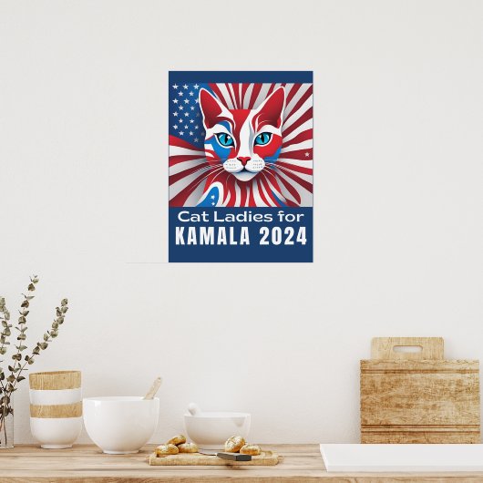 Cat Ladys for Kamala Harris President 2024 Poster (Küche)