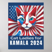 Cat Ladys for Kamala Harris President 2024 Poster (Vorne)