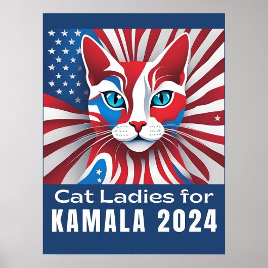 Cat Ladys for Kamala Harris President 2024 Poster (Vorne)
