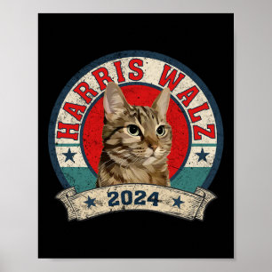 Cat Ladys for Kamala Harris Tim Wheimer Election Poster