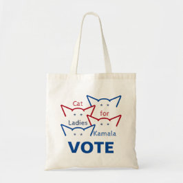 Cat Ladys for Kamala Harris Vote Ears ASCII Tragetasche