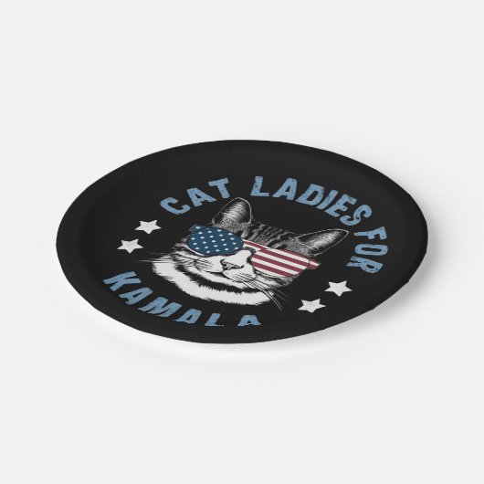 Cat Ladys for Kamala Pappteller (Schrägansicht)