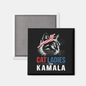 Cat Ladys for Kamala President Kamala Harris 2024 Magnet (Vorderseite/Rückseite)