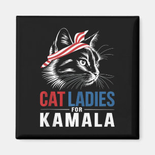 Cat Ladys for Kamala President Kamala Harris 2024 Magnet