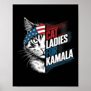 Cat Ladys for Kamala President Kamala Harris 2024 Poster