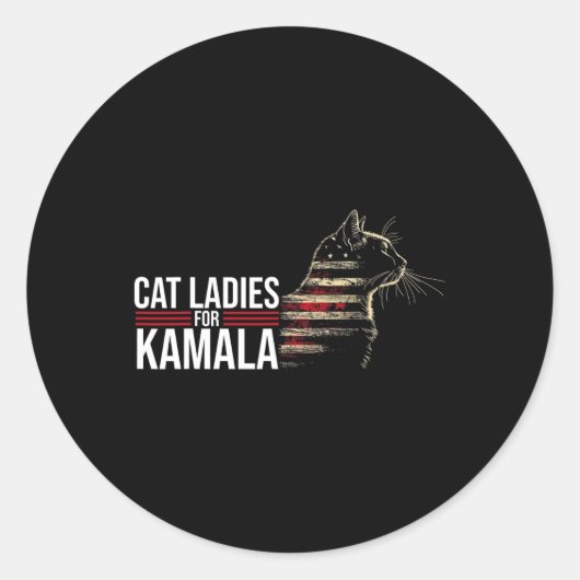 Cat Ladys for Kamala Runder Aufkleber (Vorderseite)