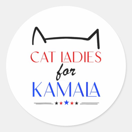Cat Ladys for Kamala Runder Aufkleber (Vorderseite)