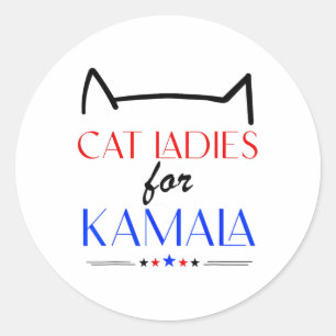 Cat Ladys for Kamala Runder Aufkleber