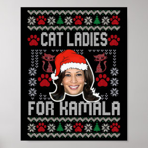 Cat Ladys For Kamala Santa Christmas Frau Präsiden Poster
