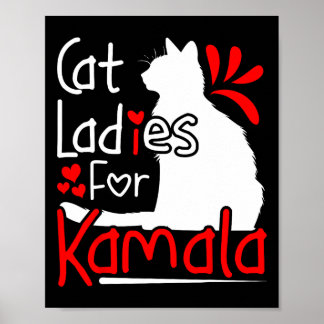 Cat Ladys for Kamala Silhouette Graphic Poster