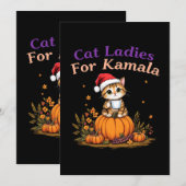 Cat Ladys for Kamala: Unterstützung für Kamala zei Einladung (Vorne/Hinten)